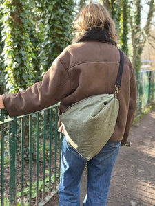 Duffel Bag Moss Green Waxed Cotton